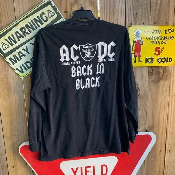 Vintage Y2K Raiders One Nation Silver Black Amari Cooper ,Derek Carr Shirt XL - Picture 4 of 7